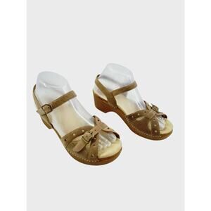Dansko Sissy Strappy Leather Sandal 38 Brown Suede Boho Hippie Minimalist Comfy
